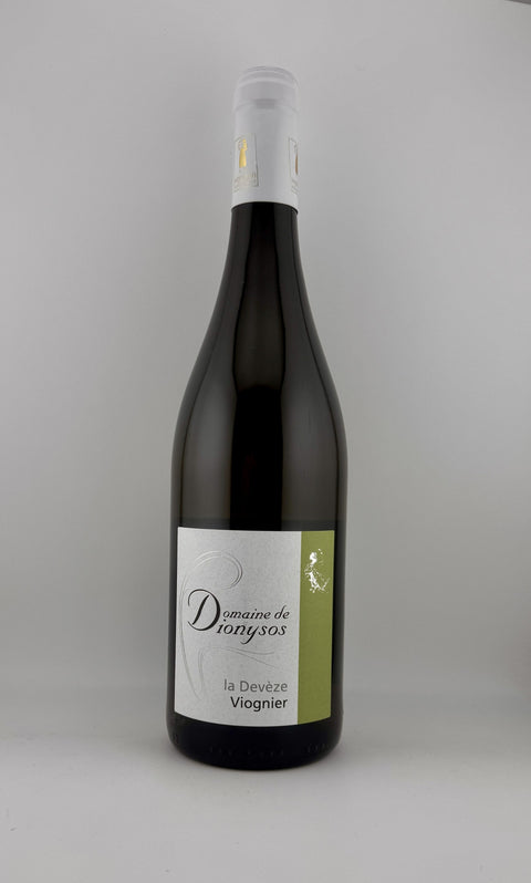 A bottle of Viognier, Domaine Dionysos, AOC Vin de Pays, 2024 (biodynamic), white wine