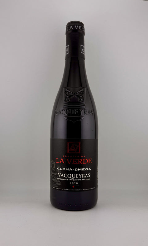 A bottle of Alpha Omega, Domaine De La Verde - AOC Vacqueyras, 2020, red wine