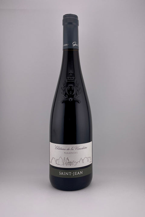 Bottle of St Jean, Château Viaudiere, AOP Val de Loire, 2021 natural red wine.