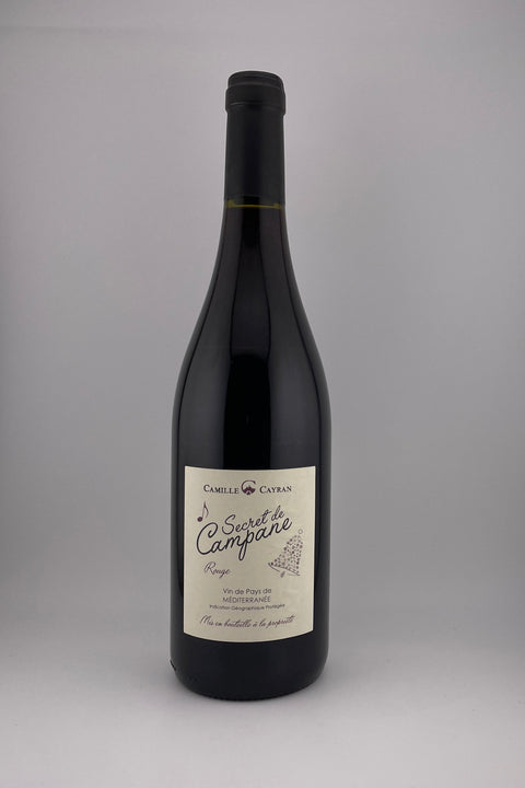 a bottle of Secret de Campane, Cave de Cairanne, IGP Méditerranée, 2022 red wine