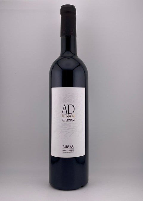 a bottle of Ad Vinam Aternam, Château Parazza, Minervois, 2017, red wine