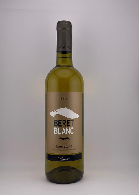A bottle of Beret Blanc, Cave de Plaimont, AOC St Mont, 2019, white wine