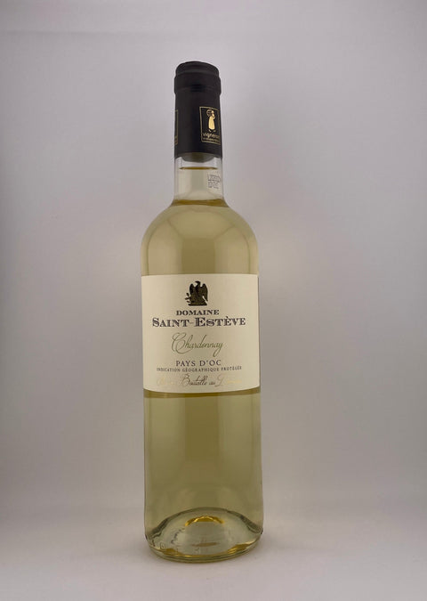 a bottle of Chardonnay, Château Saint-Esteve, ICP d'Oc, 2022, white wine