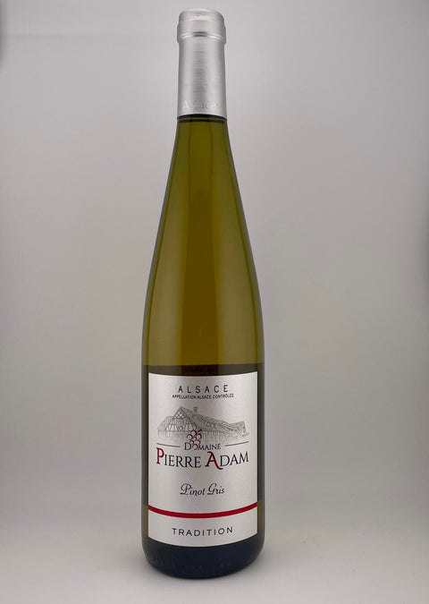 A bottle of Pinot Gris, Domaine Pierre Adam, Pinot Gris, 2019, white wine