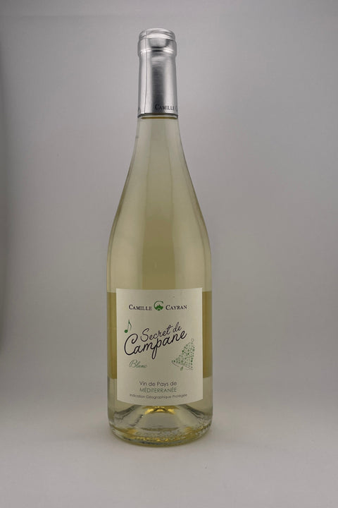 a bottle of Secret de Campane, Cave de Cairanne, IGP Méditerranée, 2021, white wine