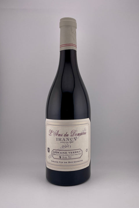 a bottle of Domaine Verret, AOC Irancy, 2015, red wine